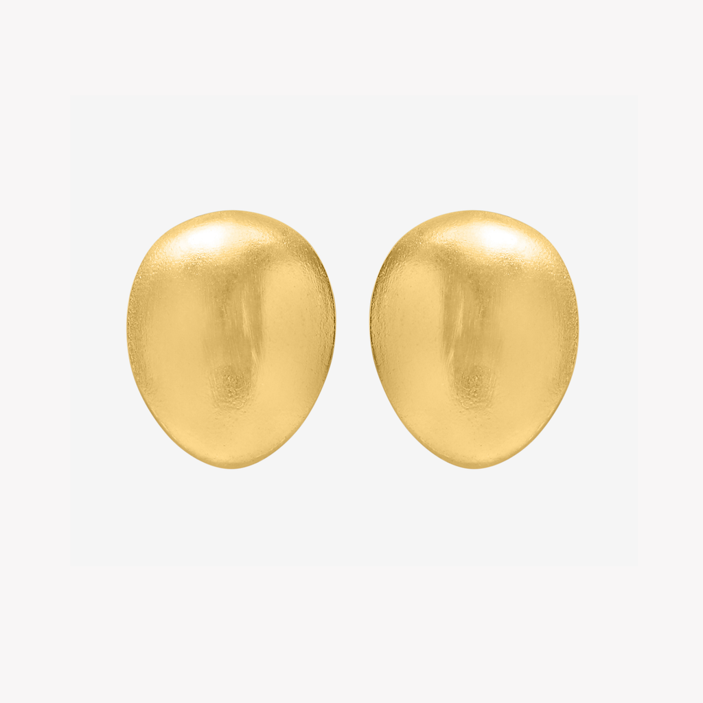 ILLUMINO MATTE OVAL GOLD EARRINGS