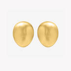 ILLUMINO MATTE OVAL GOLD EARRINGS