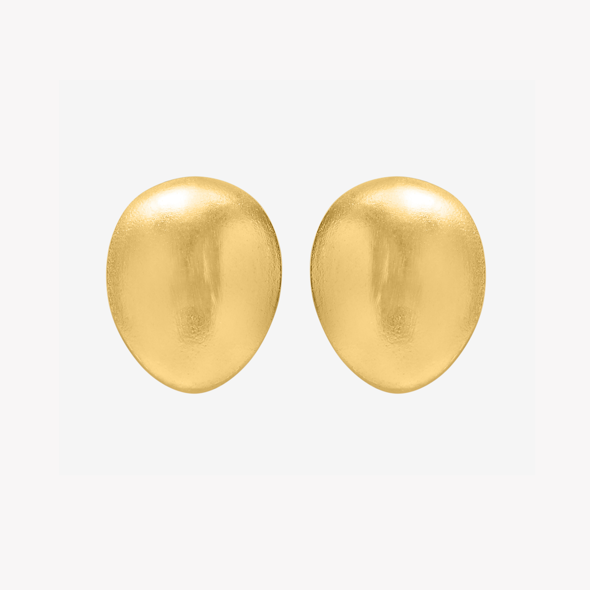 ILLUMINO MATTE OVAL GOLD EARRINGS