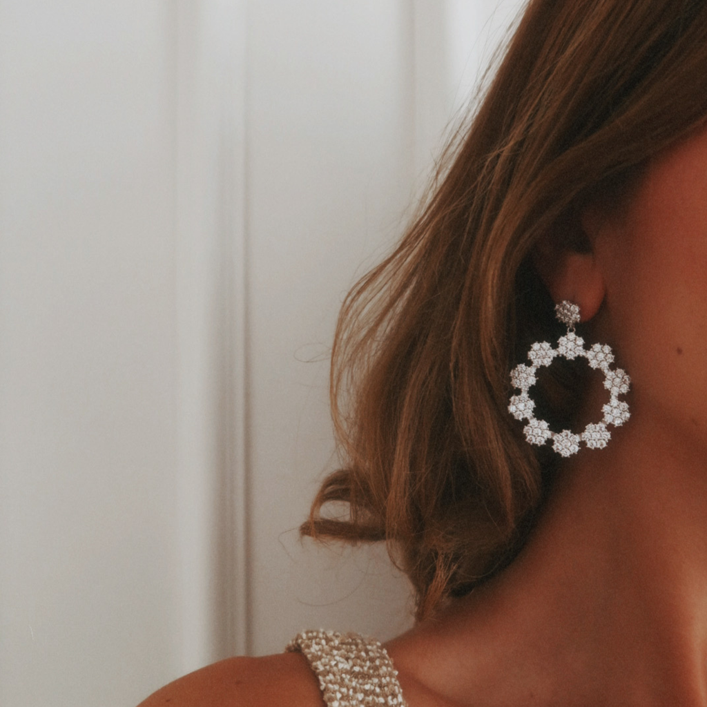 NOLA FLOWER CIRCLE EARRINGS