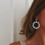 NOLA FLOWER CIRCLE EARRINGS
